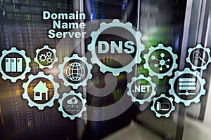 DNS. Domain Name System. Network Web Communication. Internet and digital technology concept