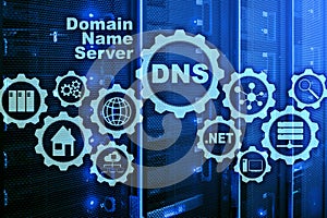 DNS. Domain Name System. Network Web Communication. Internet and digital technology concept