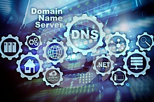 DNS. Domain Name System. Network Web Communication. Internet and digital technology concept