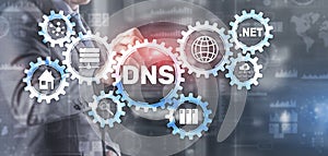 DNS Domain name System server concept. Mixed media photo