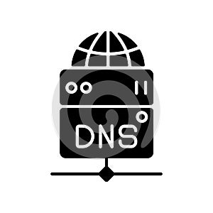 DNS server black glyph icon