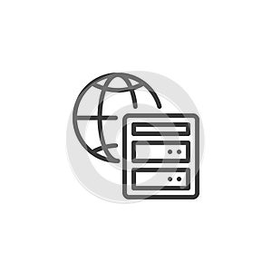 DNS server line icon photo