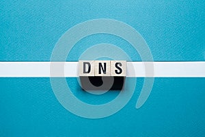 Dns word concept on cubes photo