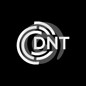 DNT letter logo design on black background. DNT creative initials letter logo concept. DNT letter design