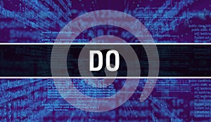 Do with Digital java code text. Do and Computer software coding vector concept. Programming coding script java, digital program