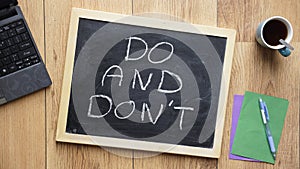 Do and don't written
