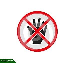 Do no touch icon vector logo design template