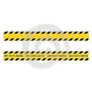 Do not cross stripe. Yellow and black set stripes. Barricade construction tape.