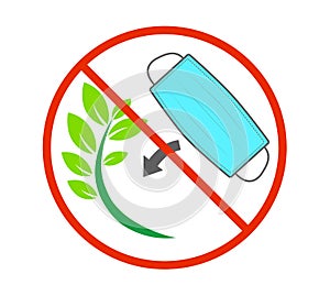 Do not dispose Face mask to the environment icon vector illustration photo