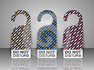 Do Not Disturb Door Hanger Tags for Room in Hotel Set.