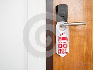 Do not disturb sign attached