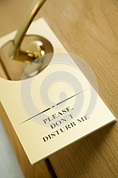 Do not disturb sign on the door