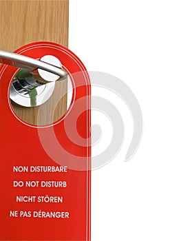 Do not disturb sign hanging on the door handle