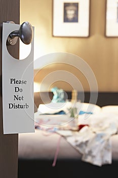 Do Not Disturb sign on hotel room's door