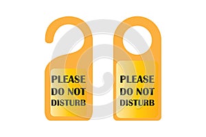 Do Not Disturb sign set - Hotel door warning messages isolated on white background