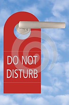Do Not Disturb Tag On Handle Over Sky