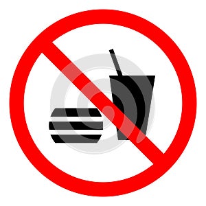 Do not eating Or Drinking Symbol