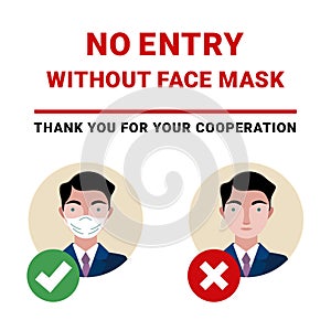 Do not enter without a face mask