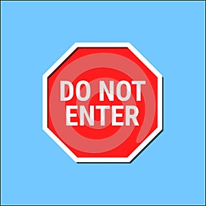 Do Not Enter. Road sign icon. Vector illustration