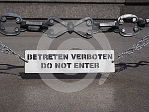 Do not enter sign in German and English