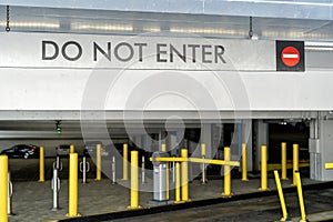 Do not enter sign in a parking garage