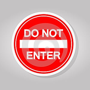 Do Not Enter Street Sign Isolate On White Background,Vector Illustration