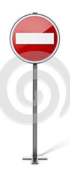 Do not enter traffic sign isolated on white background. 3D illustration
