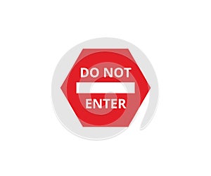 Do not enter traffic sign red symbol