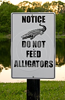 Do Not Feed Alligators Sign