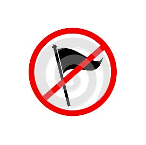 Do not flagging here vector icon. Flags banned icon