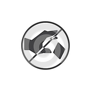 Do not litter prohibition sign vector icon