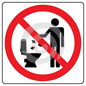 Do not litter in toilet icon. Keep clean sign. Silhouette of a man, throw garbage in a bin