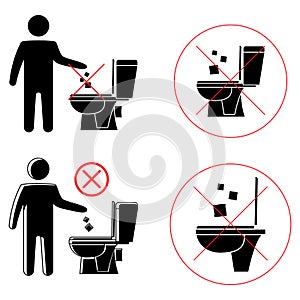 Do not litter in the toilet. Toilet no trash. Keeping the clean. Please do not flush paper towels, sanitary products, icons.