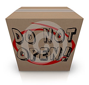 Do Not Open Cardboard Box Special Secret Private Confidential Co