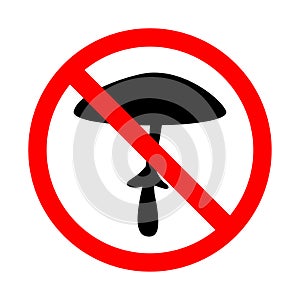 Do not pick mushrooms icon. Vector illustration of a collection of prohibition signs