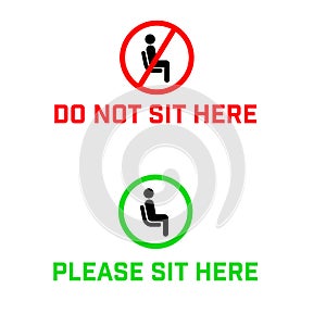 Do Not Sit Here Signage for restaurants and public places inorder to encourage people to practice social distancing to further