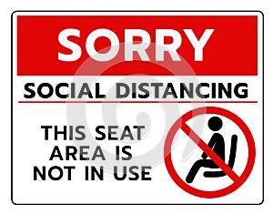 Do not sit Sign.Do not seat area warning signs. Forbid or forbidden seating down icons. Keep Social distancing for covid-19 or