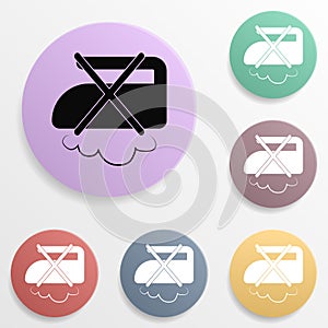 Do not steam badge color set icon. Simple glyph, flat vector of wash icons for ui and ux, website or mobile application