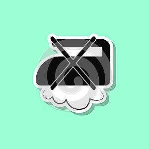 Do not steam sticker style icon. Simple thin line, outline, glyph, flat vector of wash icons for ui and ux, website or mobile