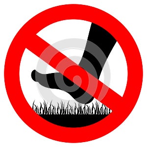 Do not step on grass vector sign