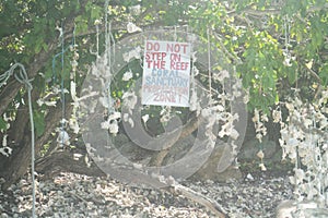 Do not step on the reef warning sign photo