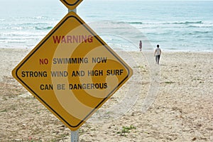 Do not swimming sign