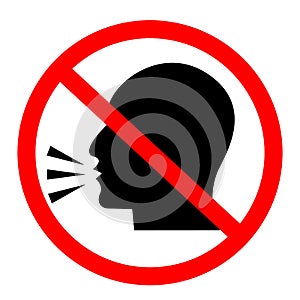 Do not talk icon on white background. No talking sign. do not speak symbol. Keep quiet. flat style