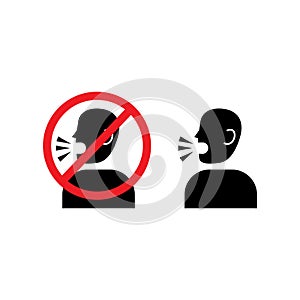 Do not talk sign please be quiet icon