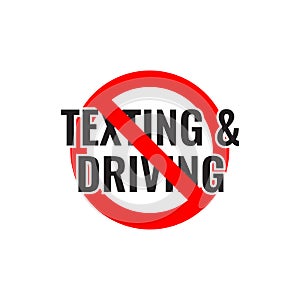 Do not texting or chat while driving sign vector