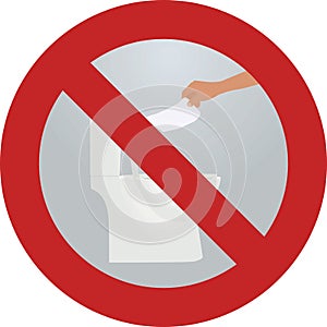 Do not throw paper to toilette sign