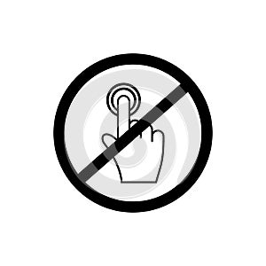 Do not touch icon. Hand forbidden sign, no entry, do not touch, don`t push, off limits, vector icon