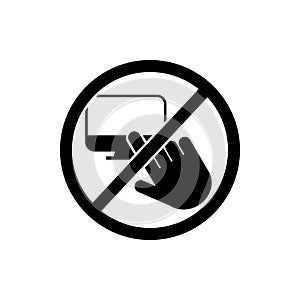 do not touch, monitor icon. Element of prohibition sign icon. Premium quality graphic design icon. Signs and symbols collection