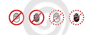 Do not touch prohibition sign. Notice do not touch. Vector scalable graphics