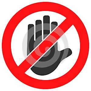 Do Not Touch Raster Icon Flat Illustration